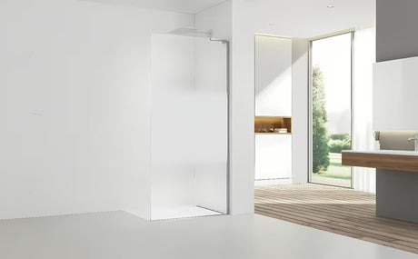 Walk-in sprchová zástěna SAT Walk-in 100 cm v chromu s čirým sklem a intimním pásem