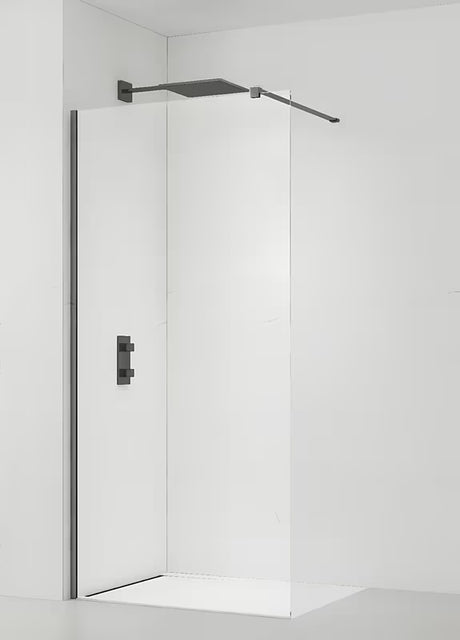 SAT Walk-in sprchová zástěna Walk-In 100 cm s čirým sklem a PVD Gun metal profily