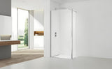 Walk-in sprchová zástěna SAT Walk-in 100 cm s čirým sklem, otočnou stěnou a profily v lesklém chromu.