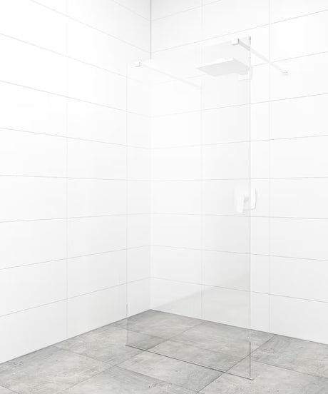 SAT Walk-in sprchová zástěna Walk-In 100 cm v bílé barvě s čirým bezpečnostním sklem a úpravou EasyClean.