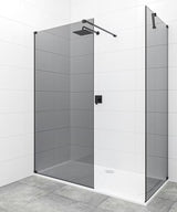 SAT Walk-in tuš stena Walk-In 110x90 cm v črni izvedbi s fiksno stekleno steno