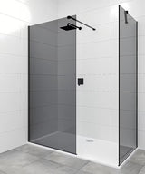 SAT Walk-in sprchová zástěna Walk-In 110x90 cm v černém provedení s neprůhledným sklem s kouřovým efektem