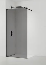 SAT Walk-in sprchová zástěna Walk-In 110 cm v černé barvě s neprůhledným sklem a kouřovým efektem
