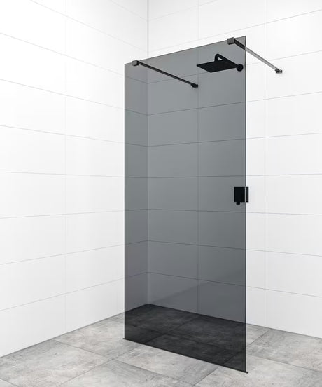 SAT Walk-in sprchová zástěna Walk-In 110 cm v černém provedení s bezrámovým designem
