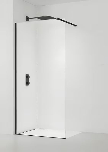 SAT Walk-in sprchová zástěna Walk-In 110 cm v černém provedení s čirým sklem