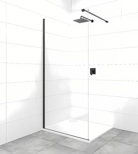 SAT Walk-in sprchová zástěna Walk-In 110 cm v černém provedení s čirým sklem
