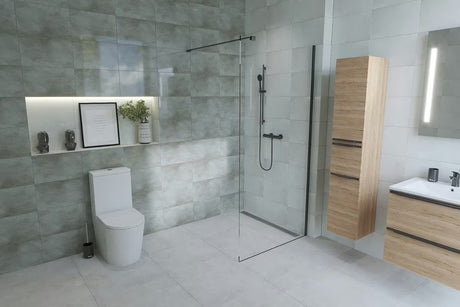 SAT Walk-in sprchová zástěna Walk-In 110 cm v černém provedení s čirým sklem