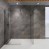 Walk-in sprchová zástěna SAT Walk-in 110 cm s čirým sklem a profily v provedení PVD Gun metal.