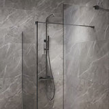 Walk-in sprchová zástěna SAT Walk-in 110 cm s čirým sklem a profily v provedení PVD Gun metal.