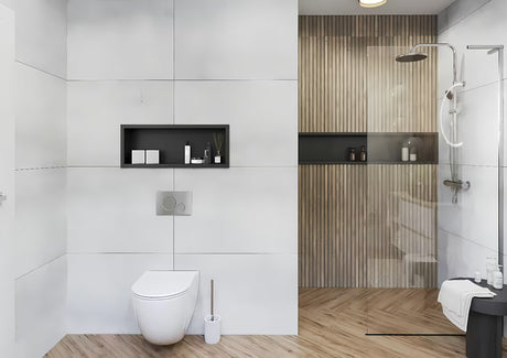 Walk-in sprchová zástěna SAT Walk-in 110 cm v chromu s čirým bezpečnostním sklem a úpravou Easy Clean.
