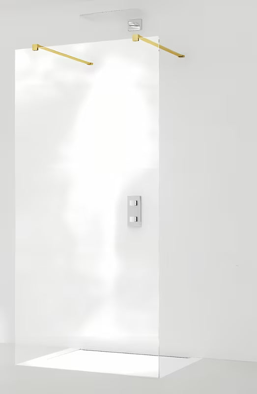 SAT Walk-in sprchová zástěna Walk-In 110 cm se zlatými upevňovacími rameny a čirým sklem