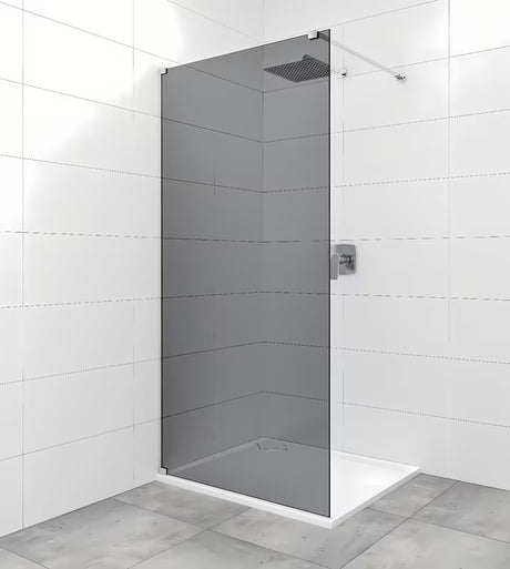 Sprchová zástěna SAT Walk-in Walk-In 120 cm s kouřovým sklem a lesklými chromovými profily