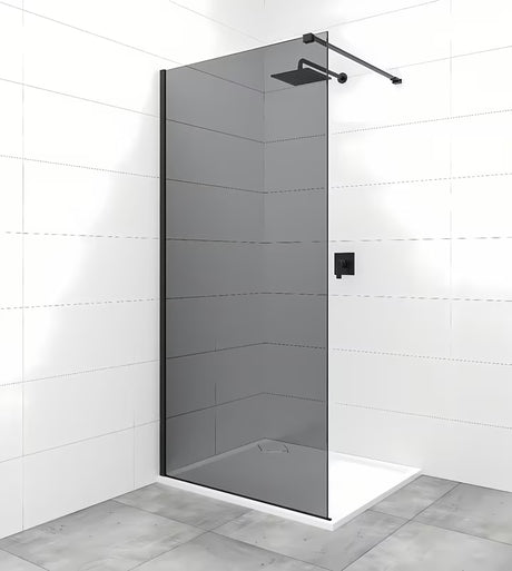 SAT Walk-in sprchová zástěna Walk-In 120 cm v černé barvě s neprůhledným kouřovým sklem