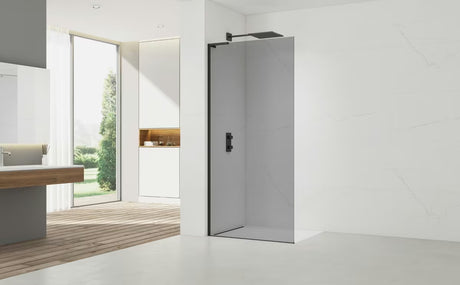 SAT Walk-in sprchová zástěna Walk-In 120 cm v černém matném provedení s dekorem kouřového efektu
