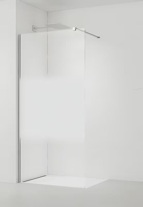 Walk-in sprchová zástěna SAT Walk-in 120 cm v chromu s čirým sklem a intimním pásem