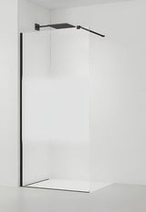 Černá walk-in sprchová zástěna SAT Walk-in 120 cm s čirým sklem a intimním pásem