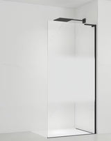 Černá walk-in sprchová zástěna SAT Walk-in 120 cm s čirým sklem a intimním pásem