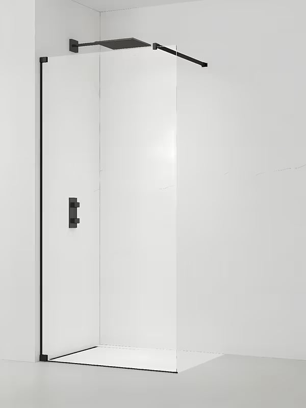 SAT Walk-in tuš stijena Walk-In 120 cm u crnoj izvedbi s prozirnim sigurnosnim staklom