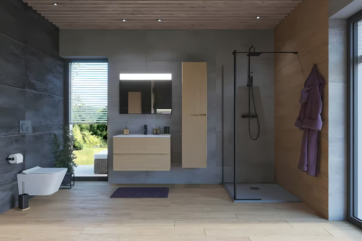 SAT Walk-in sprchová zástěna Walk-In 120 cm v černé barvě s čirým sklem bez dekoru