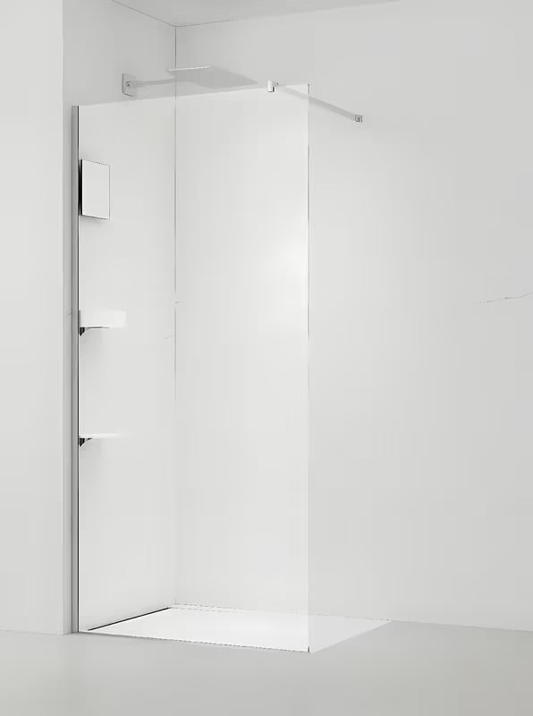 Walk-in sprchová zástěna SAT Walk-in 120 cm s čirým sklem a chromovým upevněním