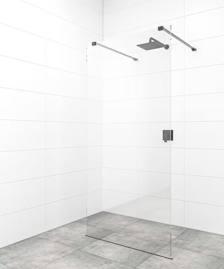 Černá walk-in sprchová zástěna SAT Walk-in 120 cm z čirého bezpečnostního skla s úpravou EasyClean.