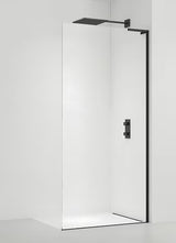 Walk-in sprchová zástěna SAT Walk-in 120 cm v černé matné s čirým bezpečnostním sklem