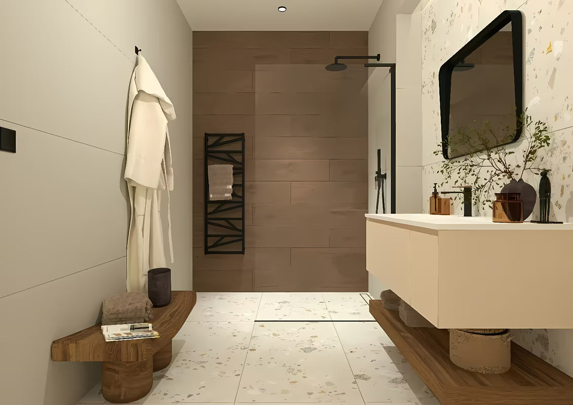 Walk-in sprchová zástěna SAT Walk-in 120 cm v černé matné s čirým bezpečnostním sklem