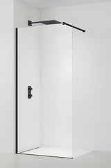 SAT Walk-in sprchová zástěna Walk-In 130 cm v černé barvě s čirým bezpečnostním sklem