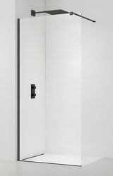 Walk-in sprchová zástěna SAT Walk-in 130 cm s čirým sklem a profily v černém provedení