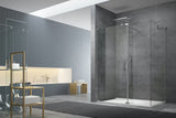 Walk-in sprchová zástěna SAT Walk-in 140x90 cm s čirým sklem a profilem v lesklém chromu.