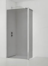 SAT Walk-in sprchová zástěna Walk-In 140 cm v lesklém chromu s neprůhledným sklem a kouřovým efektem