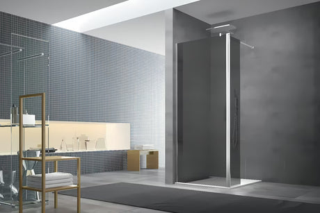 SAT Walk-in sprchová zástěna Walk-In 140 cm v lesklém chromu s neprůhledným sklem a kouřovým efektem
