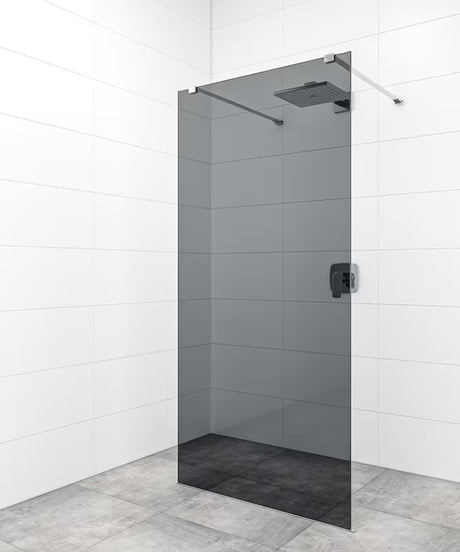 Bezrámová walk-in sprchová zástěna 140 cm z bezpečnostního skla s chromovým zavětrováním