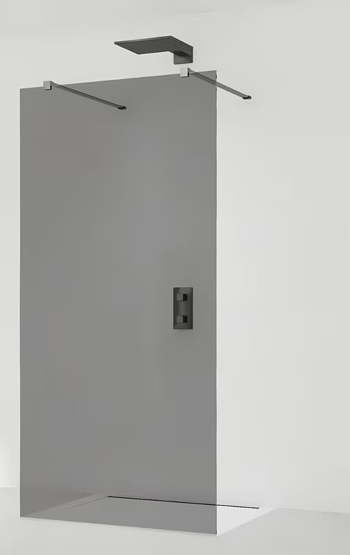 SAT Walk-in sprchová zástěna Walk-In 140 cm v černém provedení s bezrámovým sklem