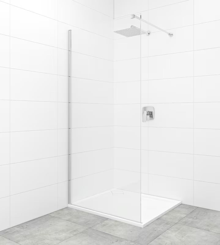 Walk-in sprchová zástěna SAT Walk-in 140 cm s čirým sklem a chromovým profilem