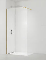 SAT Walk-in sprchová zástěna Walk-In 140 cm v mosazném provedení s čirým sklem