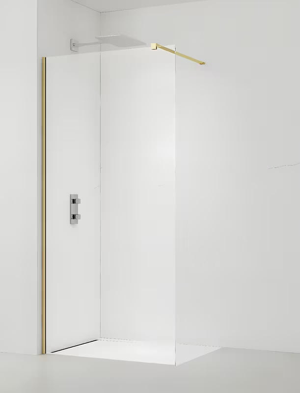 SAT Walk-in sprchová zástěna Walk-In 140 cm v mosazném provedení s čirým sklem