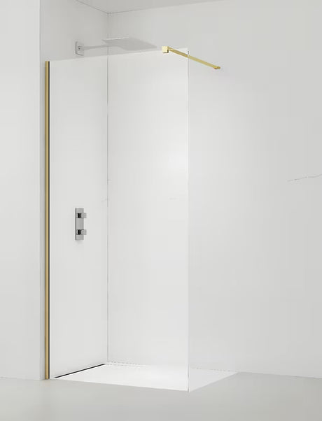 SAT Walk-in sprchová zástěna Walk-In 140 cm v mosazném provedení s čirým sklem