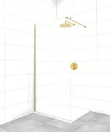 SAT Walk-in sprchová zástěna Walk-In 140 cm v mosazném provedení s čirým sklem