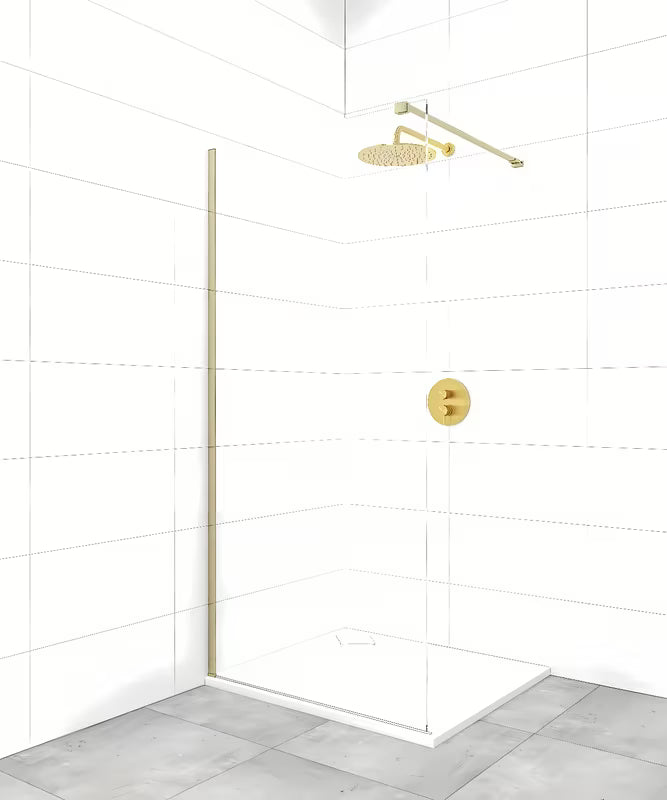 SAT Walk-in sprchová zástěna Walk-In 140 cm v mosazném provedení s čirým sklem