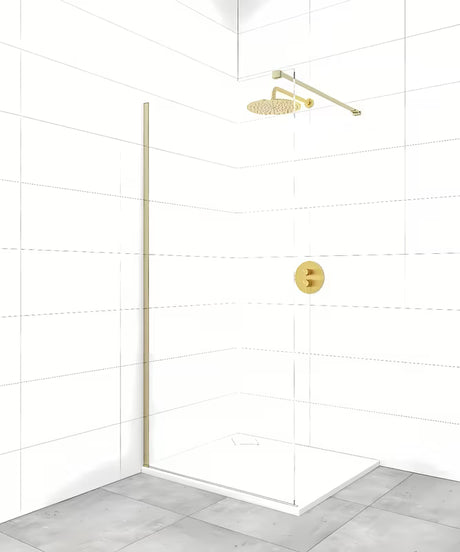 SAT Walk-in sprchová zástěna Walk-In 140 cm v mosazném provedení s čirým sklem