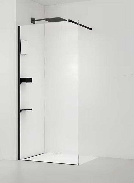 Pevná sprchová zástěna Walk-In SAT Walk-in 60 cm s čirým sklem a černými profily