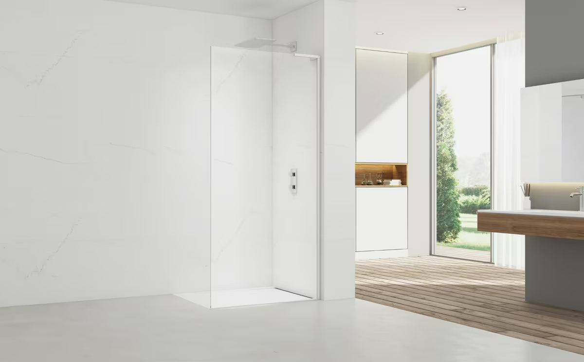 SAT Walk-in sprchová zástěna Walk-In 60 cm v bílé barvě s čirým bezpečnostním sklem a úpravou EasyClean
