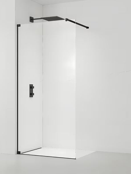 Sprchová zástěna walk-in SAT Walk-in 70 cm s čirým sklem a matně černými profily