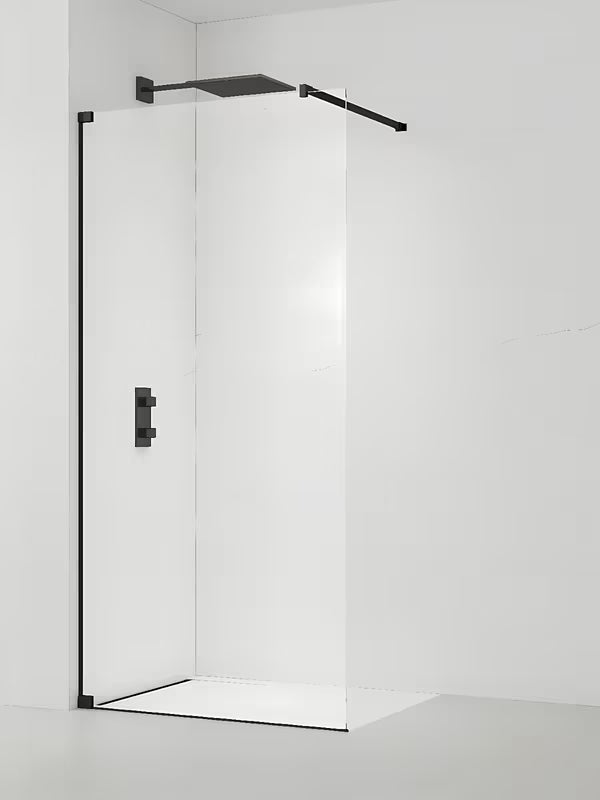 Sprchová zástěna walk-in SAT Walk-in 70 cm s čirým sklem a matně černými profily