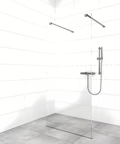 Sprchová zástěna SAT Walk-In 70 cm v černé barvě s čirým sklem bez dekoru a úpravou EasyClean.