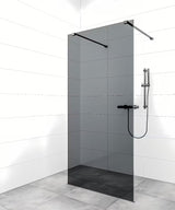 SAT Walk-in sprchová zástěna Walk-In 80 cm v černém provedení s bezrámovým designem a sklem 8 mm.