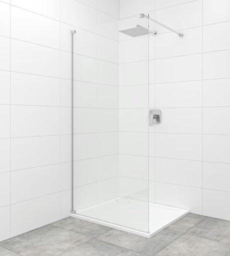 Walk-in sprchová zástěna SAT Walk-in 80 cm v chromu s čirým bezpečnostním sklem