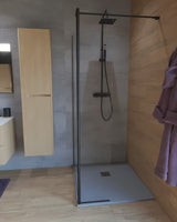 SAT Walk-in sprchová zástěna Walk-In 80 cm v černé barvě s čirým sklem bez dekoru