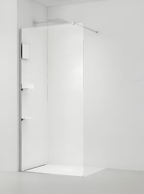 Walk-in ścianka prysznicowa SAT Walk-in 80 cm z przezroczystym szkłem i profilem chromowanym